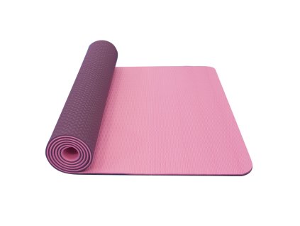 YATE Yoga Mat dvouvrstvá, materiál TPE  růžová/fialová