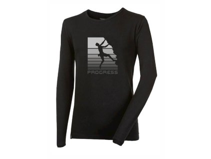 VANDAL "BOULDER" pánské triko s dlouhým rukávem s bambusem (Velikost M, Barva černá)