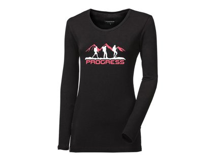 SONJA "TRACK LADY" dámské triko s dlouhým rukávem s bambusem (Velikost S, Barva černá)