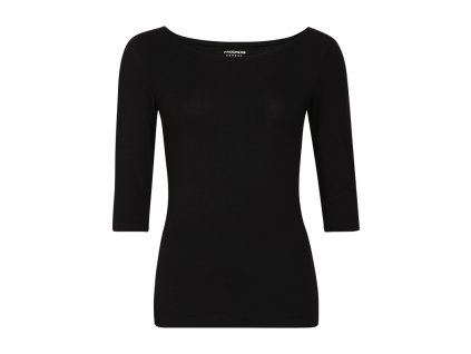 AKINA dámské triko s 3/4 rukávem s bambusem (Velikost S, Barva černá)