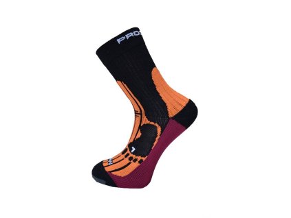 MERINO turistické ponožky (Velikost 35-38, Barva černá/meruňka/švestka)