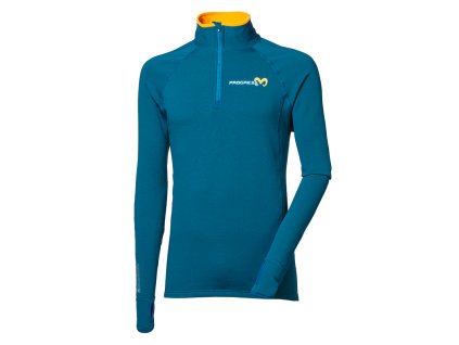 TOREZ MERINO ZIP pánská funkční mikina s krátkým zipem (Velikost M, Barva petrol)