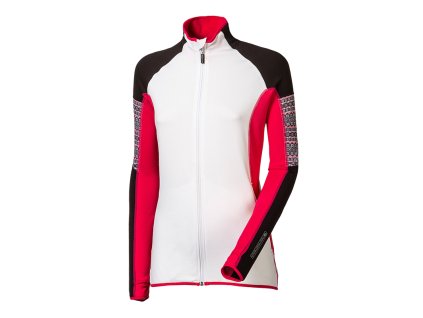 NORA dámská funkční sportovní celopropínací mikina (Velikost S, Barva černá/bílá/fuchsie)