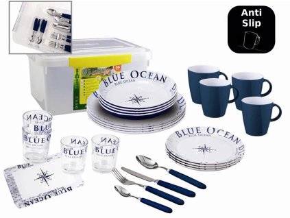 Melaminová sada nádobí Brunner Blue Ocean 36 ks