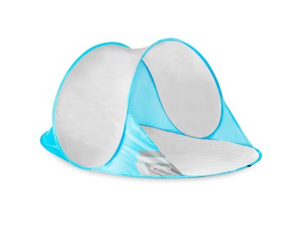 Spokey ALTUS Samorozkládací plážový stan, 195 x 100 x 85 cm, šedo-tyrkysový