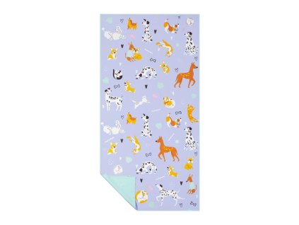 Spokey KIDDY Rychleschnoucí sportovní ručník, 80 x 160 cm, pejsci
