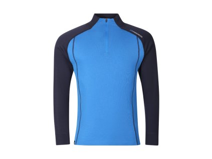 BREAKOUT MAN pánský merino rolák s krátkým zipem (Velikost M, Barva černomodrá/modrá)