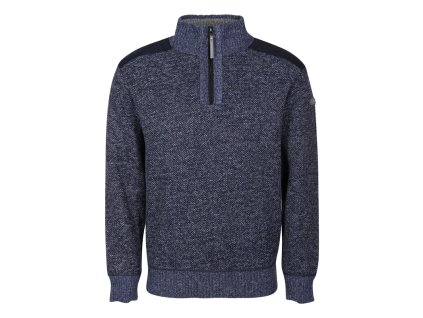 LOFOTEN pánský svetr s krátkým zipem (Velikost M, Barva černý melír)