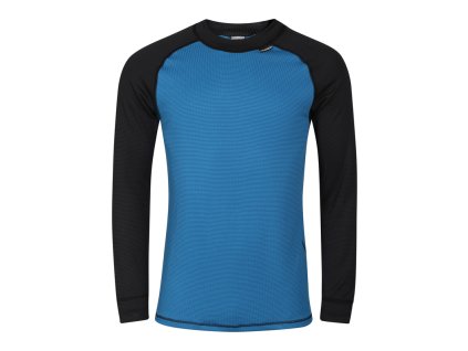 MS TDR pánské funkční triko dlouhý rukáv (Velikost S, Barva černá (šedá)/petrol (sv.modrá))