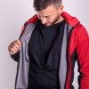 TONALE pánská softshellová bunda (Velikost M, Barva červená/černá)