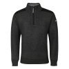 LOFOTEN pánský svetr s krátkým zipem (Velikost M, Barva černý melír)