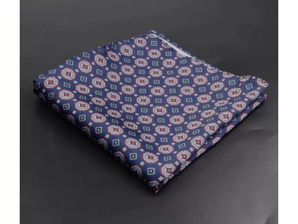 Sötétkék mintás díszzsebkendő