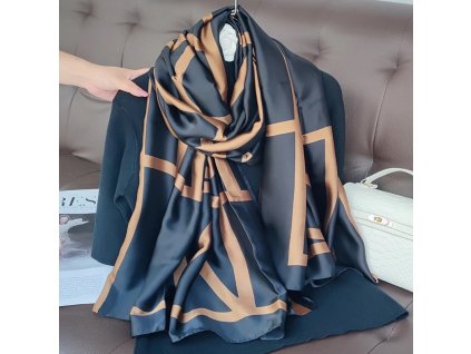 180 90cm Luxury Brand Women Summer Silk Scarves Shawls Lady Wraps Soft Female Geometry Beach Stole.jpg