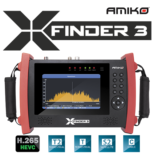 AMIKO X-Finder 3 kombinovaný měřák (DVB-S/S2/T/T2/C)