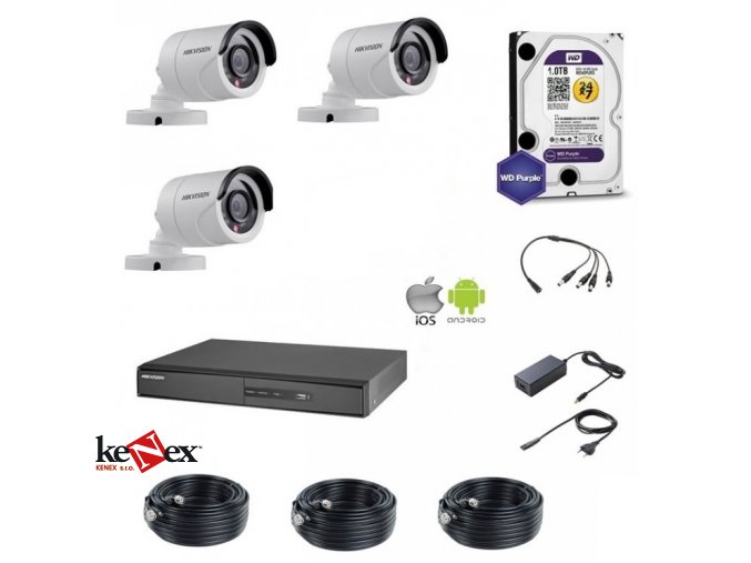 kamerovy set hikvision standart 3 venkovni