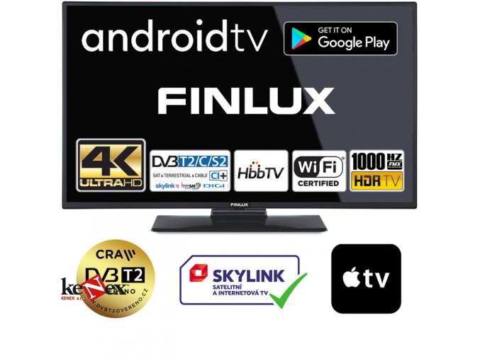 finlux 43fuf7070 android hdr uhd t2 sat hbbtv wifi skylink live
