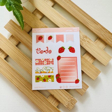 Samolepkový sheet - diář jahody
