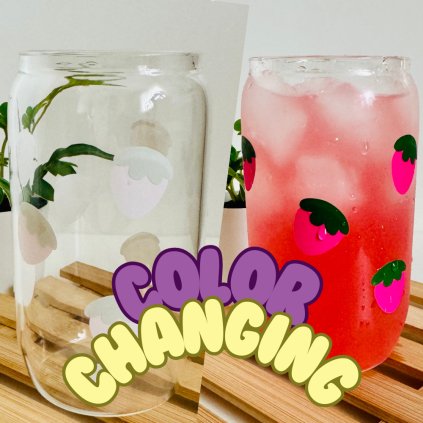 Sklenička - jahůdky (color changing)