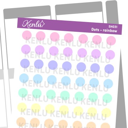 Samolepkový sheet - dots rainbow