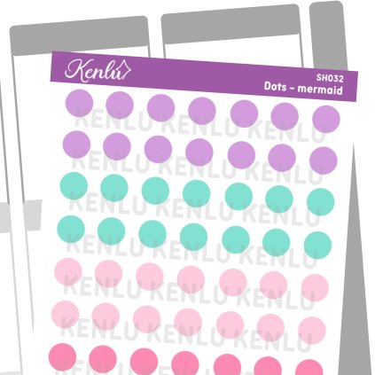 Samolepkový sheet - dots mermaid