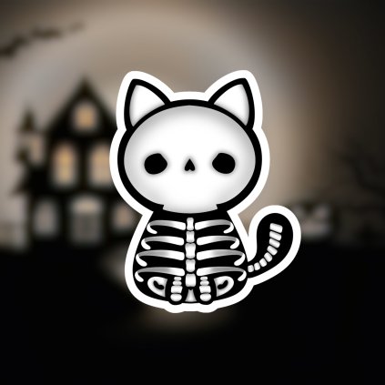 Samolepka - kostlivec kočička