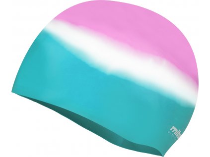 Silikonová plavecká čepice Miton růžovo-tyrkys