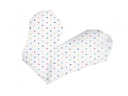 Povlak na relaxační polštář - bílá s barevnými puntíky