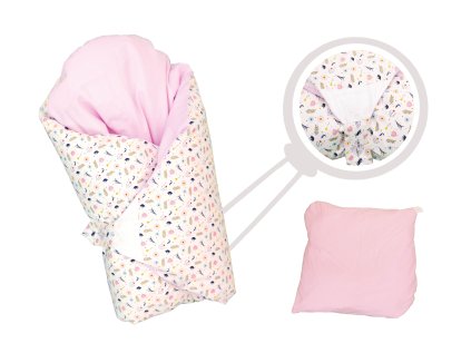 SET 4v1 - Mini Dráček - Jarní louka s růžovými tečkami  + Zdarma webinář - Mít peřinku není všechno