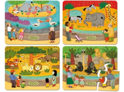 Dřevěné puzzle Zoo