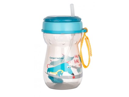 Hrníček sportovní se slámkou a závažím 350 ml - Pejsek