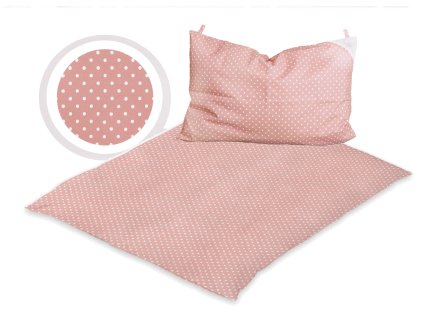 Set 4v1 Přikrývka - Nachová se smetanovými puntíky
