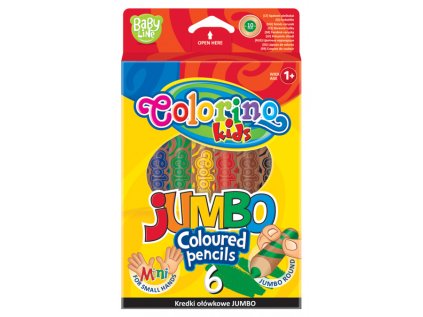 Colorino pastelky kulaté JUMBO, s ořezávátkem, 6 barev