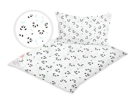 Set 4v1 Přikrývka - Panda světlý tyrkys