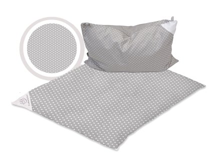 Set 4v1 Přikrývka - Popelavá s puntíkem