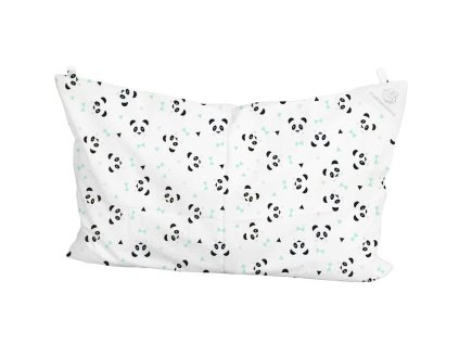 Povlak Polštář 60/40 s poutky - světlý tyrkys panda