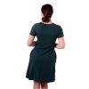 Kojící šaty s kapsami Tea, krátký rukáv, lahvově zelené S/M
