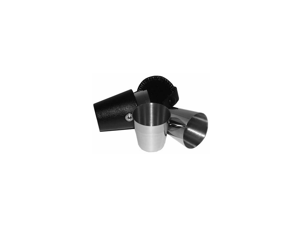 Set of 4pcs 0.025l Stainless Steel Cups in a Black Leather Case