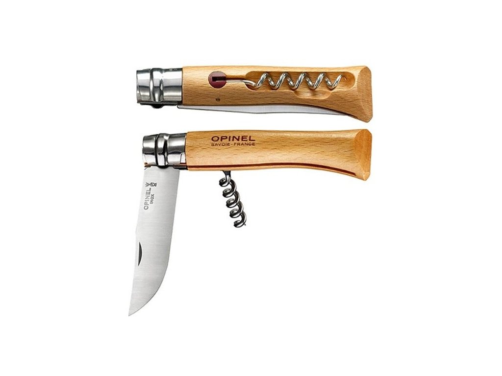 Opinel N° 10 Inox Folding Knife with a Corkscrew - Kentaur Guns