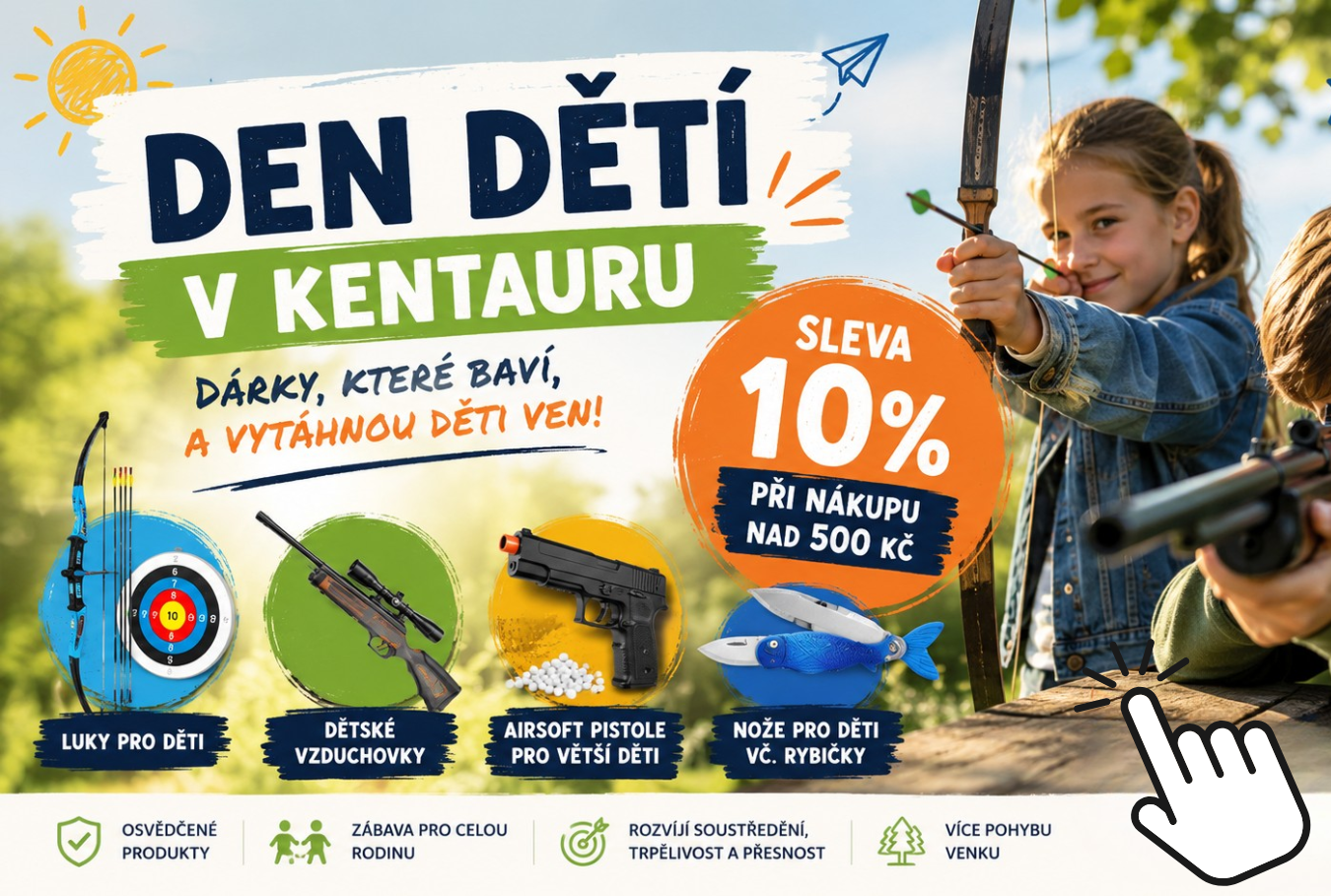 Den děti, akce 10% na nakup nad 500 Kč v kategorii Den dětí