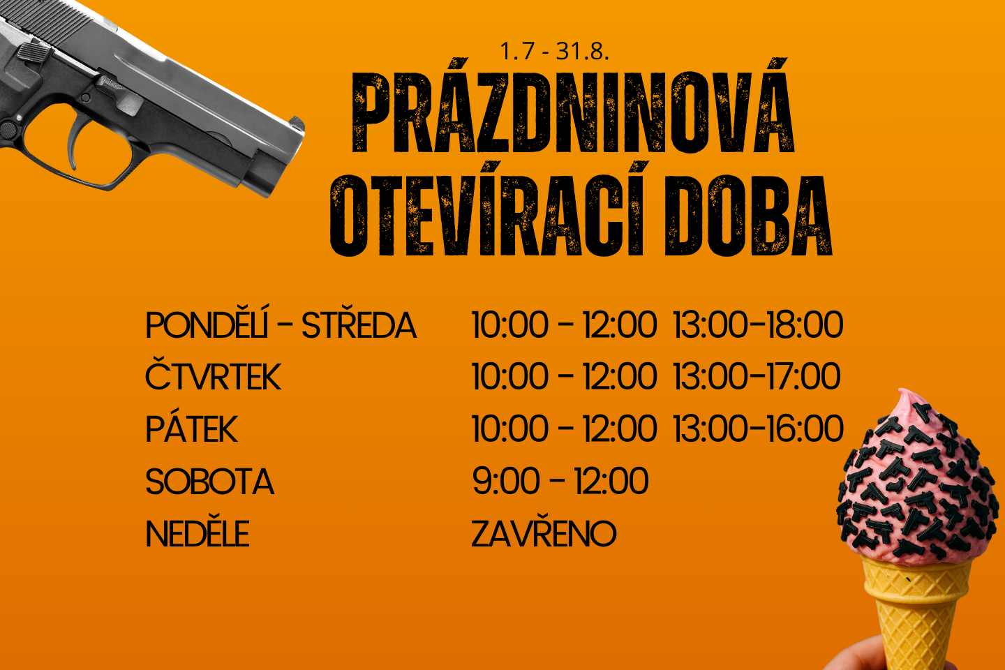 Prázdninová otevírací doba