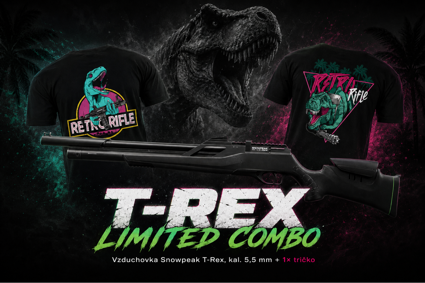 T-rex combo: Snowpeak T-REX cal. 5,5 mm FP + Retro Rifle Dinosaur Tee