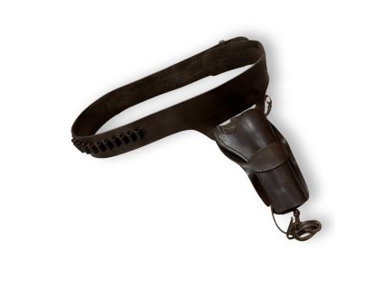 opasek hnedy s pouzdrem na revolver peacemaker55