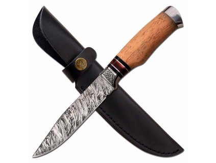 opplanet elk ridge er 200 14mp fixed blade knife 5 75in 3cr13 stainless steel normal damascus pattern blade maple wood handle maple er 200 14mp main