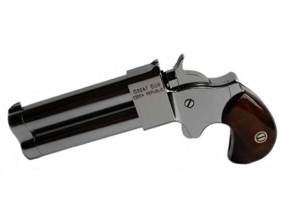 Perkusní dvouhlavňová pistole Great Gun Derringer Dimini .45 2,5" tvrdochrom