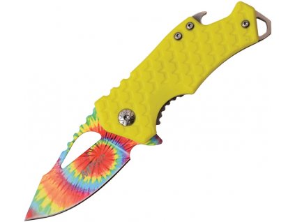 nuz mtech mta882tyl tie dye framelock yellow A O