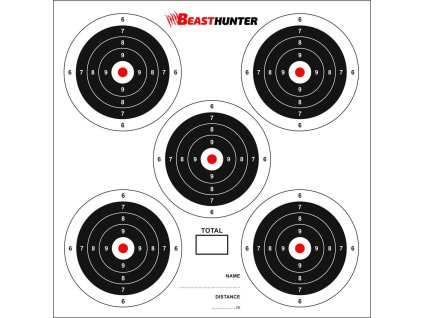 Terče BeastHunter 14x14cm 5-target bal.100ks - 1