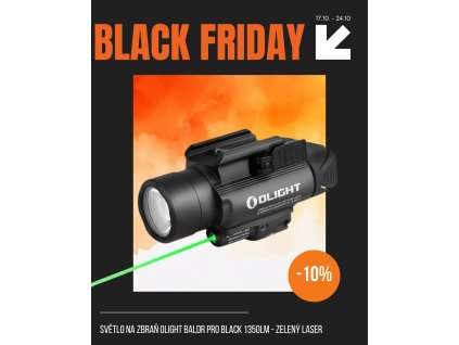 Světlo na zbraň Olight Baldr PROR Black 1350lm - zelený laser