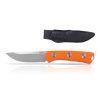 P200 Mk.II - STONEWASH, PLAIN EDGE, ORANGE GRIP, LEATHER SHEATH - 1