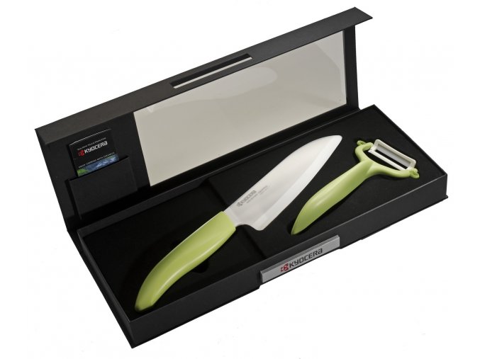 Dárkové balení nože a škrabky (zelené) FK-140WH-GR + CP-10-NG