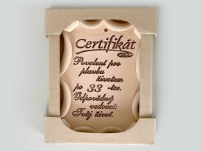 keramicka darkova cedulka certifikat prani k 33 narozeninam